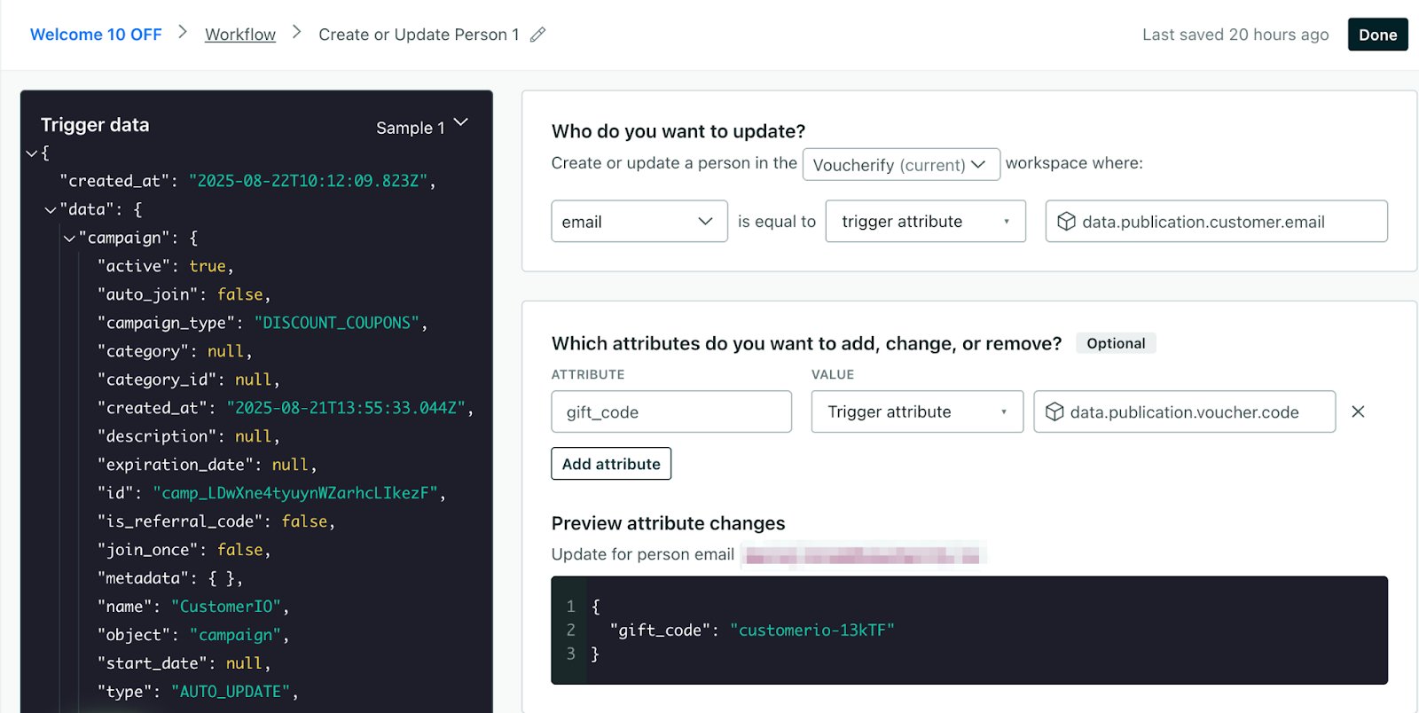 Customer.io mapping fields