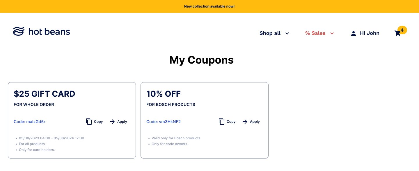 Product Catalog Coupon