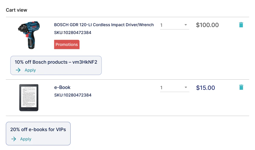 Product Coupons In Cart