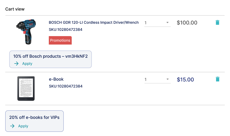 Product Coupons In Cart