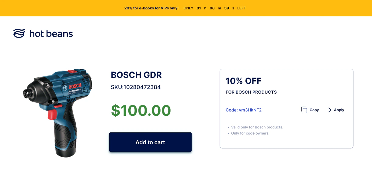 Product Catalog Coupon