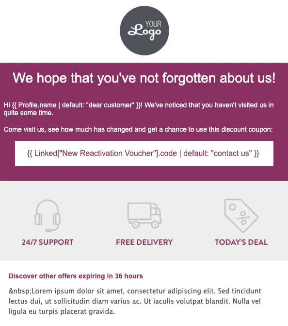 Message snippet example