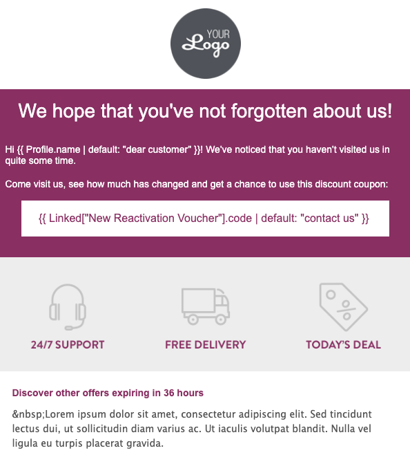 Message snippet example