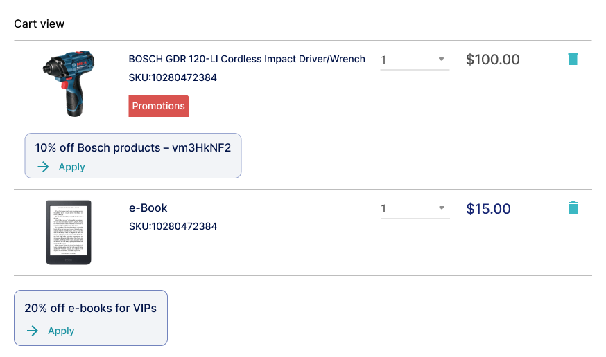 Product Coupons In Cart