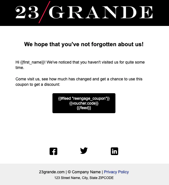 Message snippet example