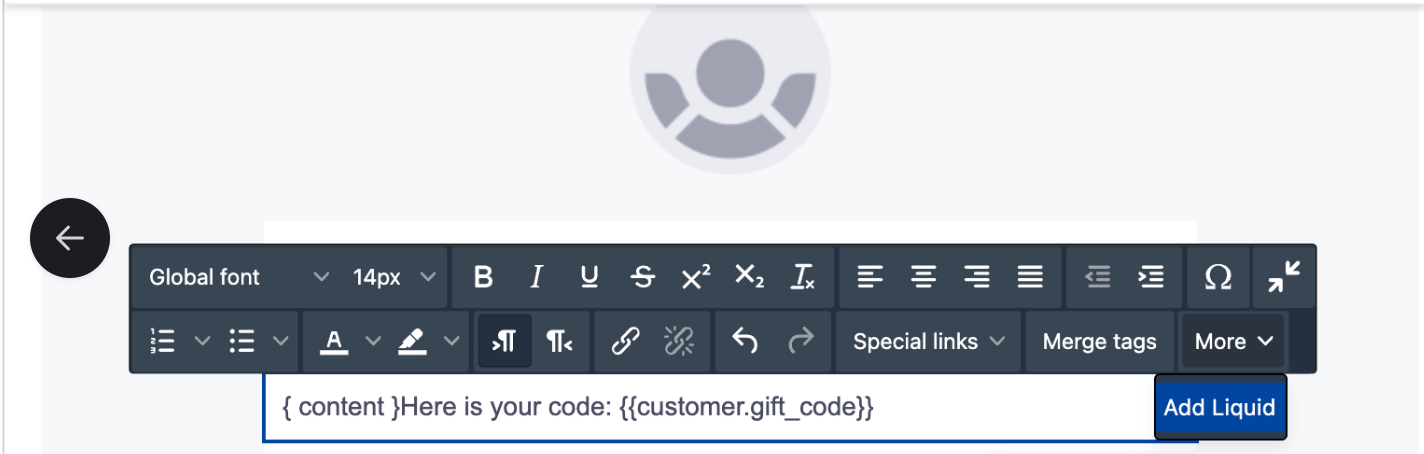 Editing the email message