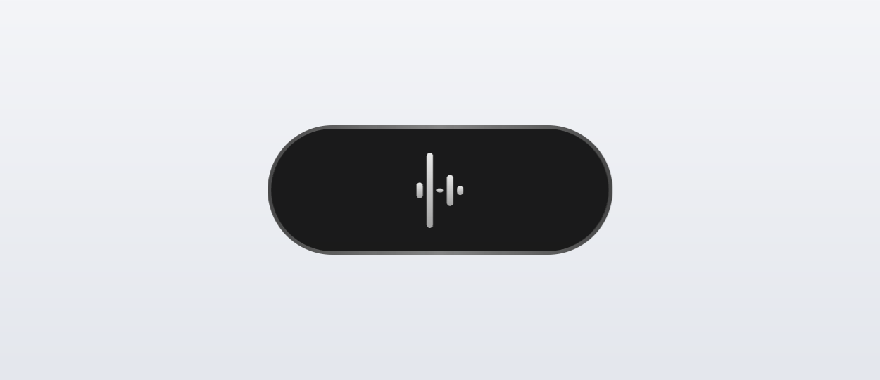 The Vowen recording indicator, a small dark pill showing a live audio waveform