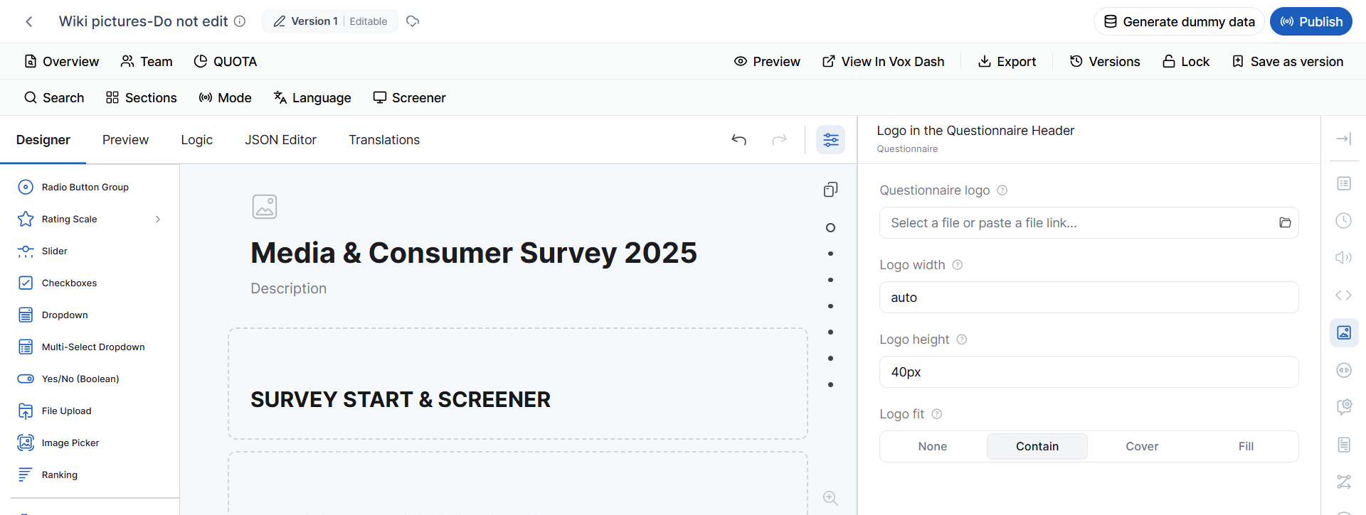 Designer Tab