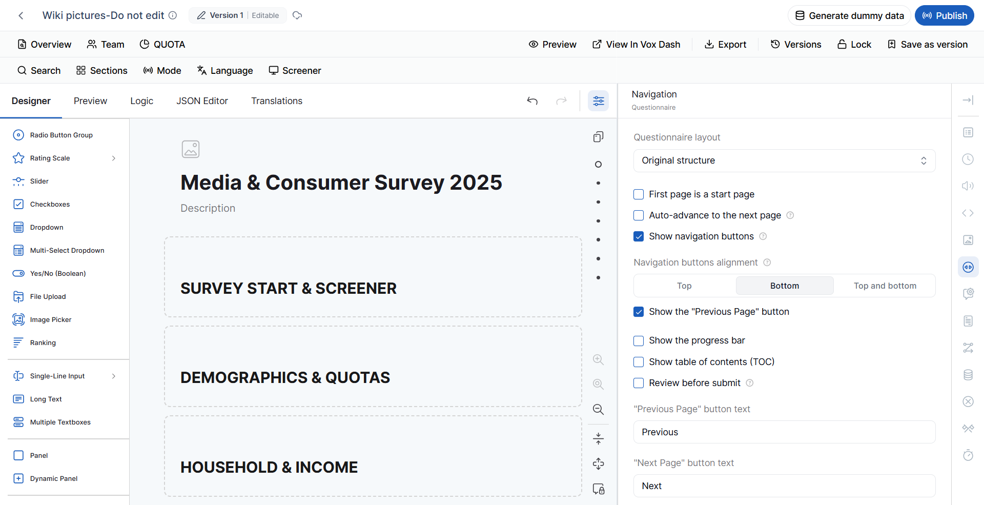 Designer Tab