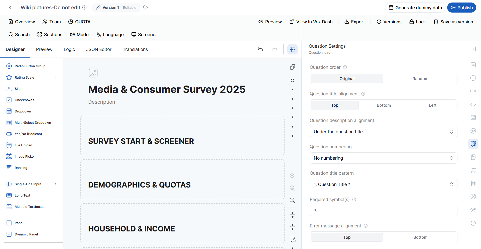 Designer Tab