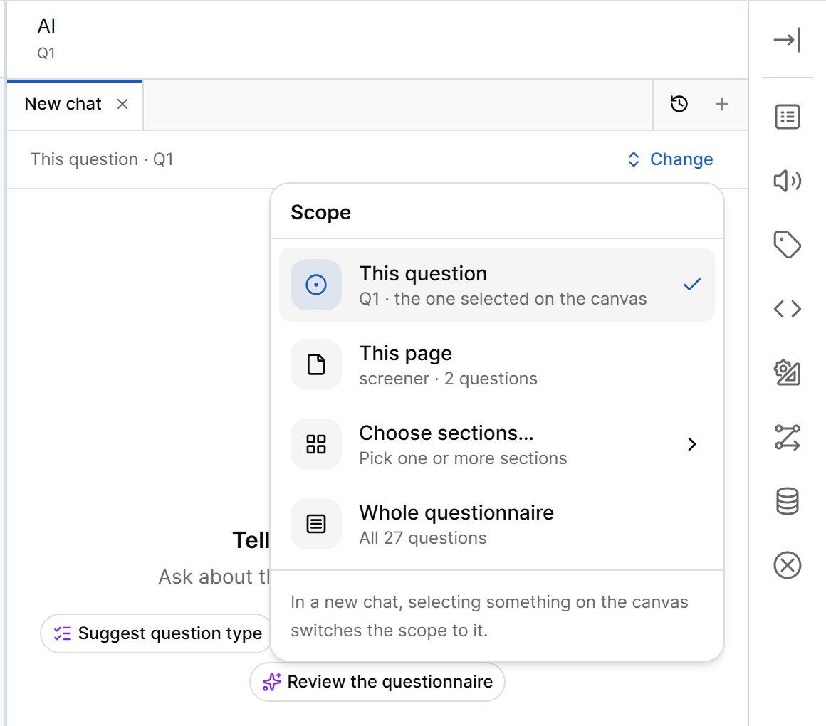 Scope menu of the AI Assistant