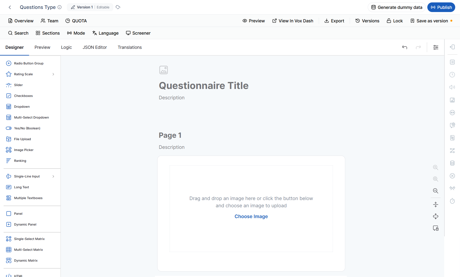 Questions types