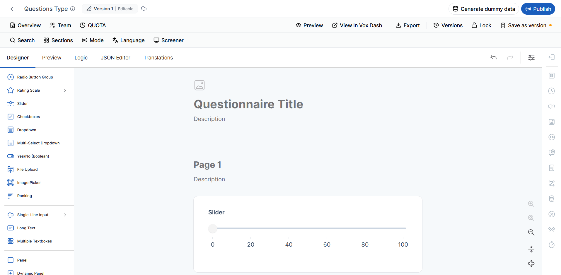 Questions types
