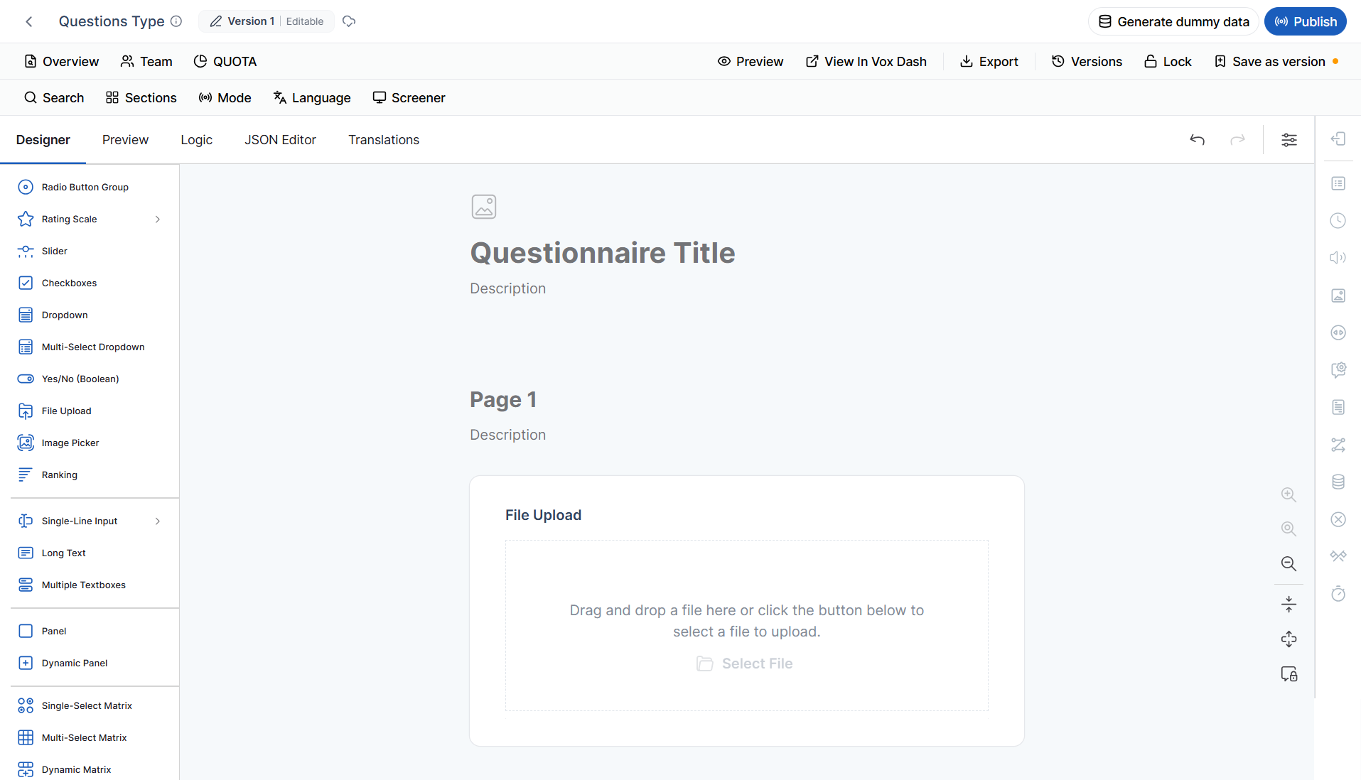 Questions types
