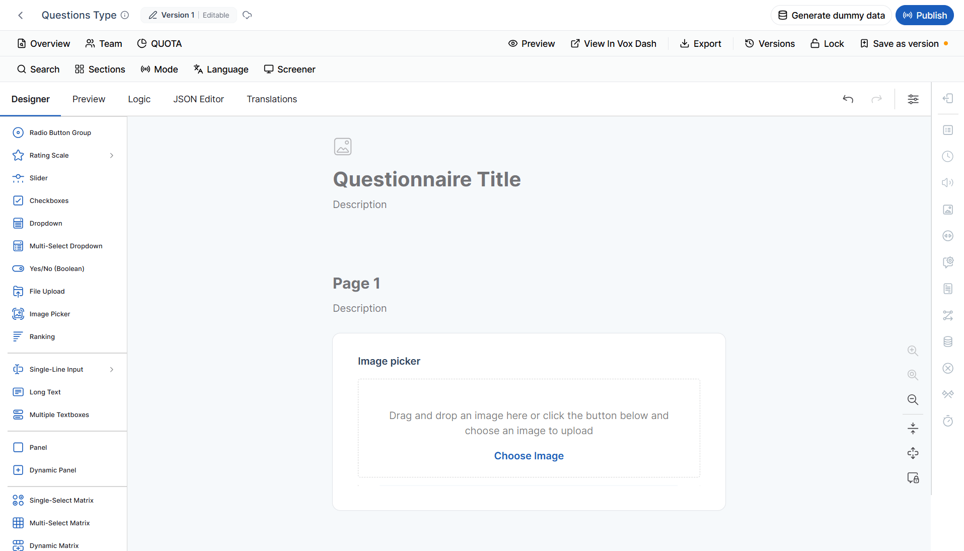Questions types