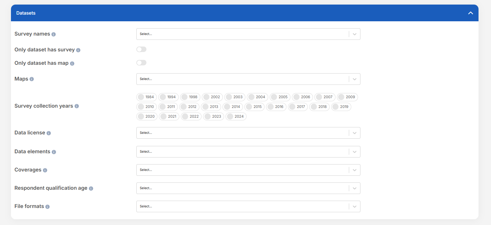 Advance Search-Datasets