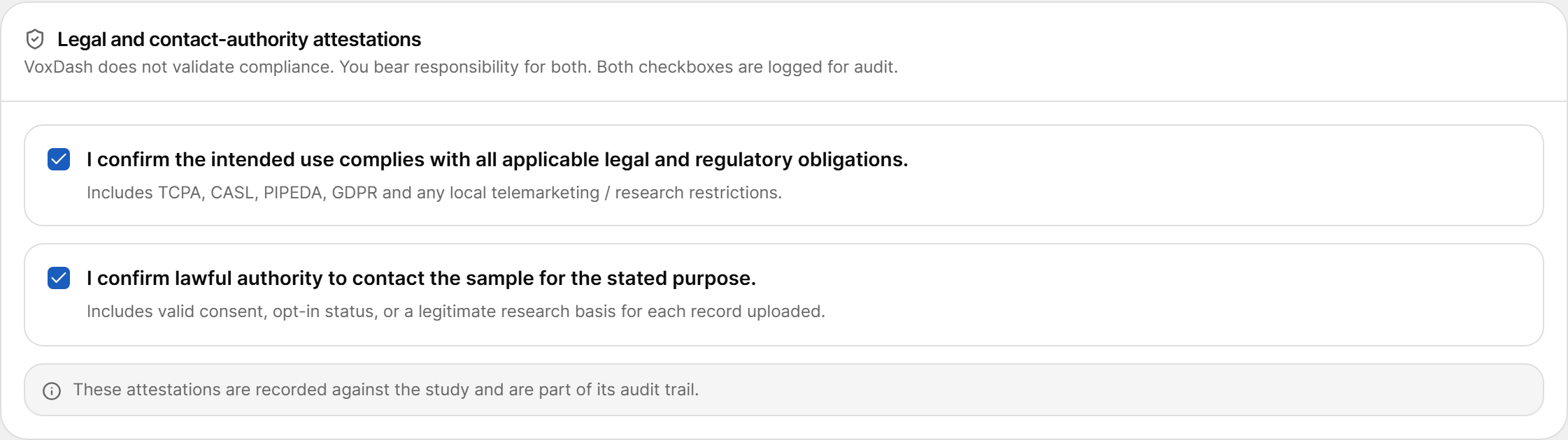 Legal and contact-authority attestations