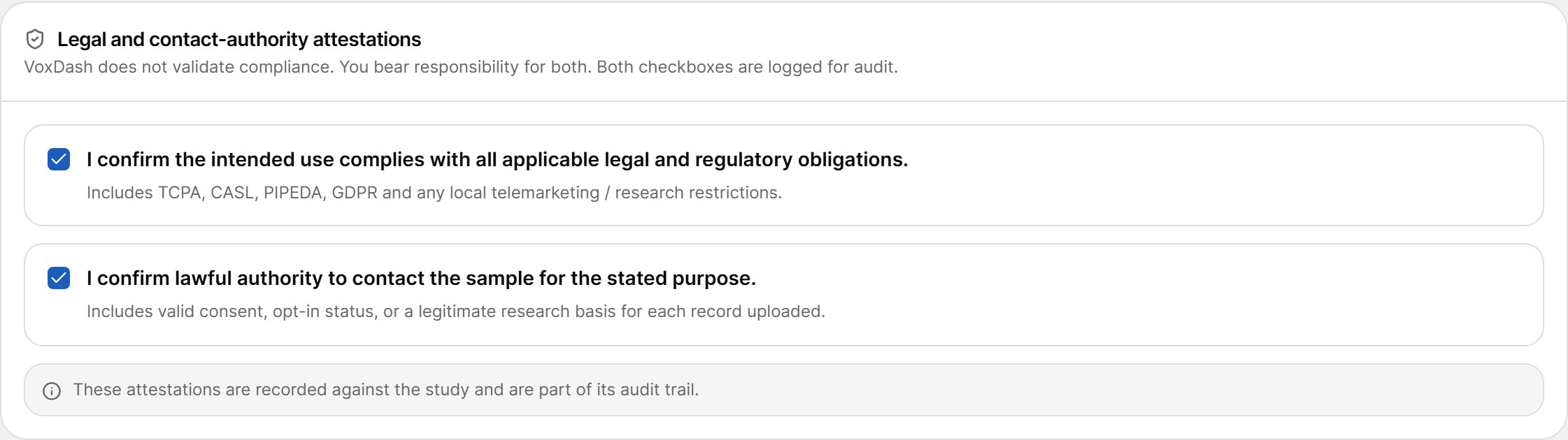 Legal and contact-authority attestations
