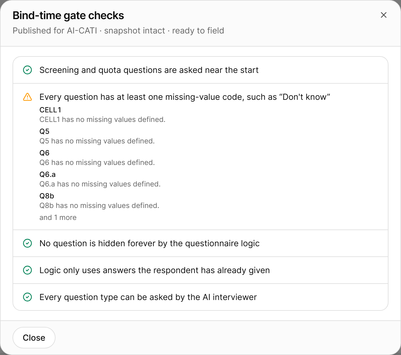 Bind-time gate checks