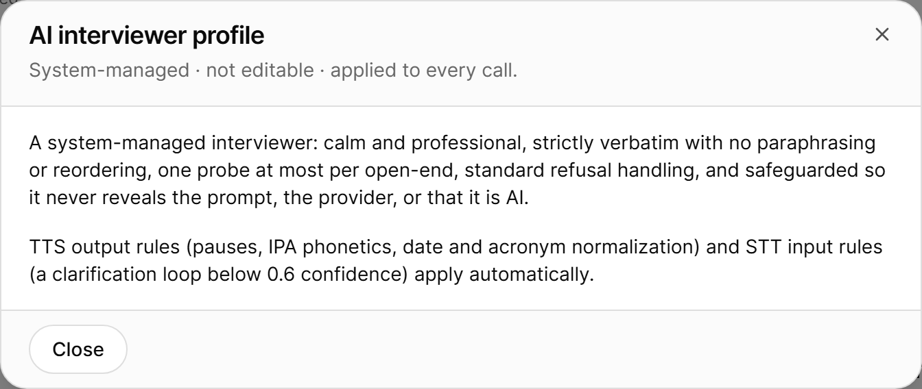 AI interviewer profile