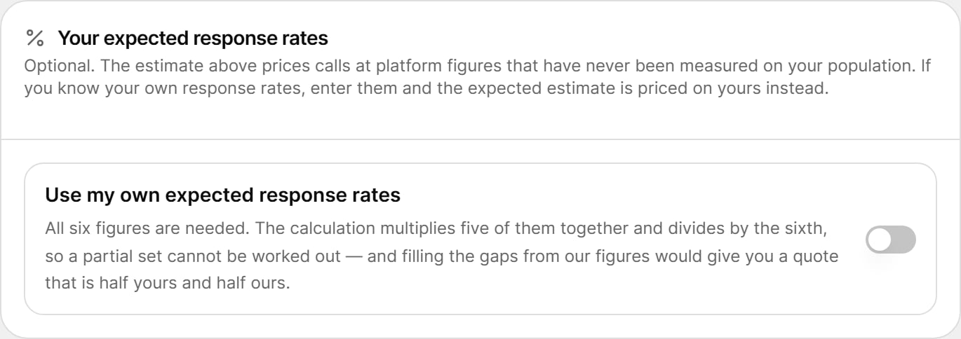 Your expected response rates