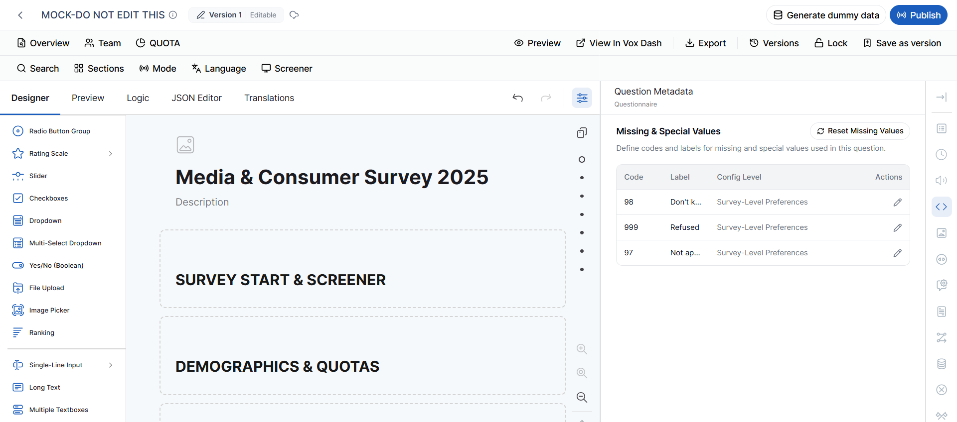 Designer Tab