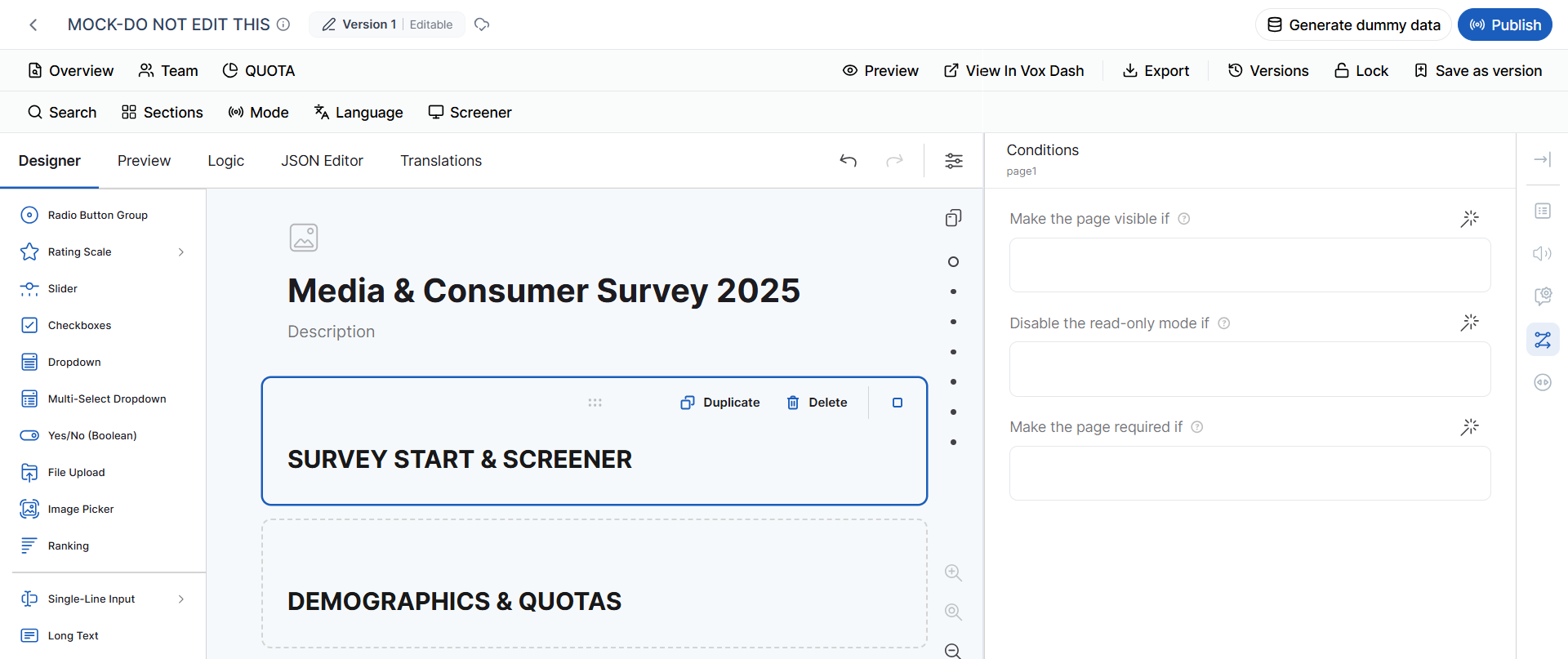 Designer Tab