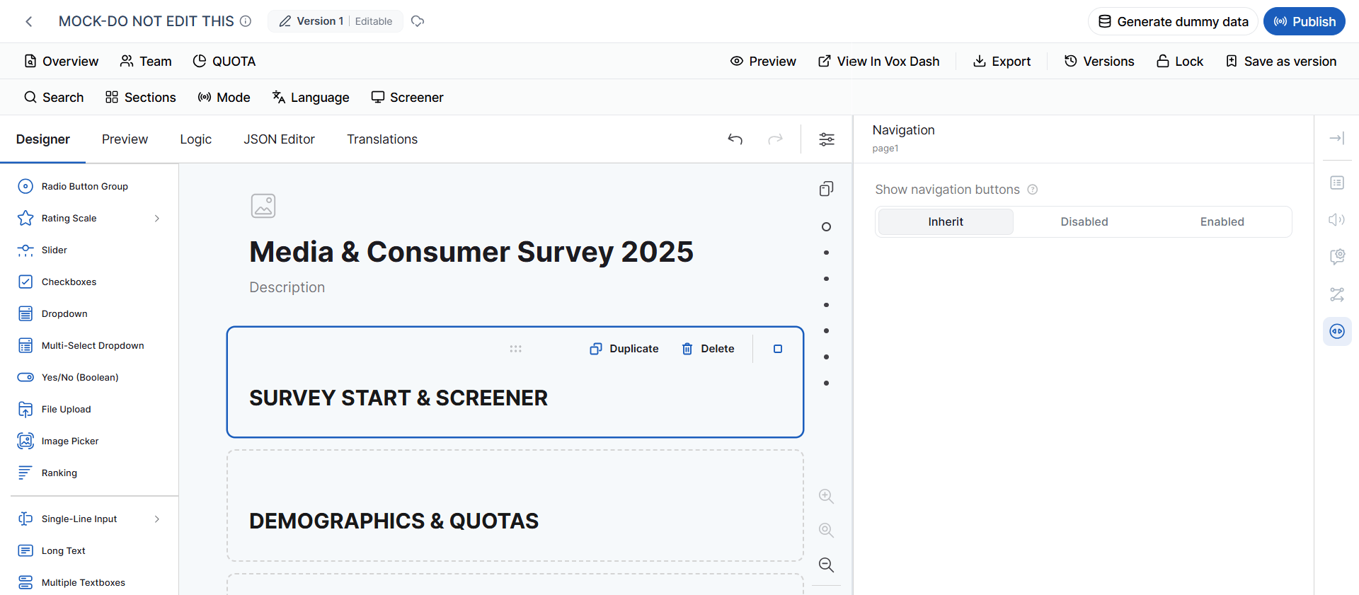 Designer Tab