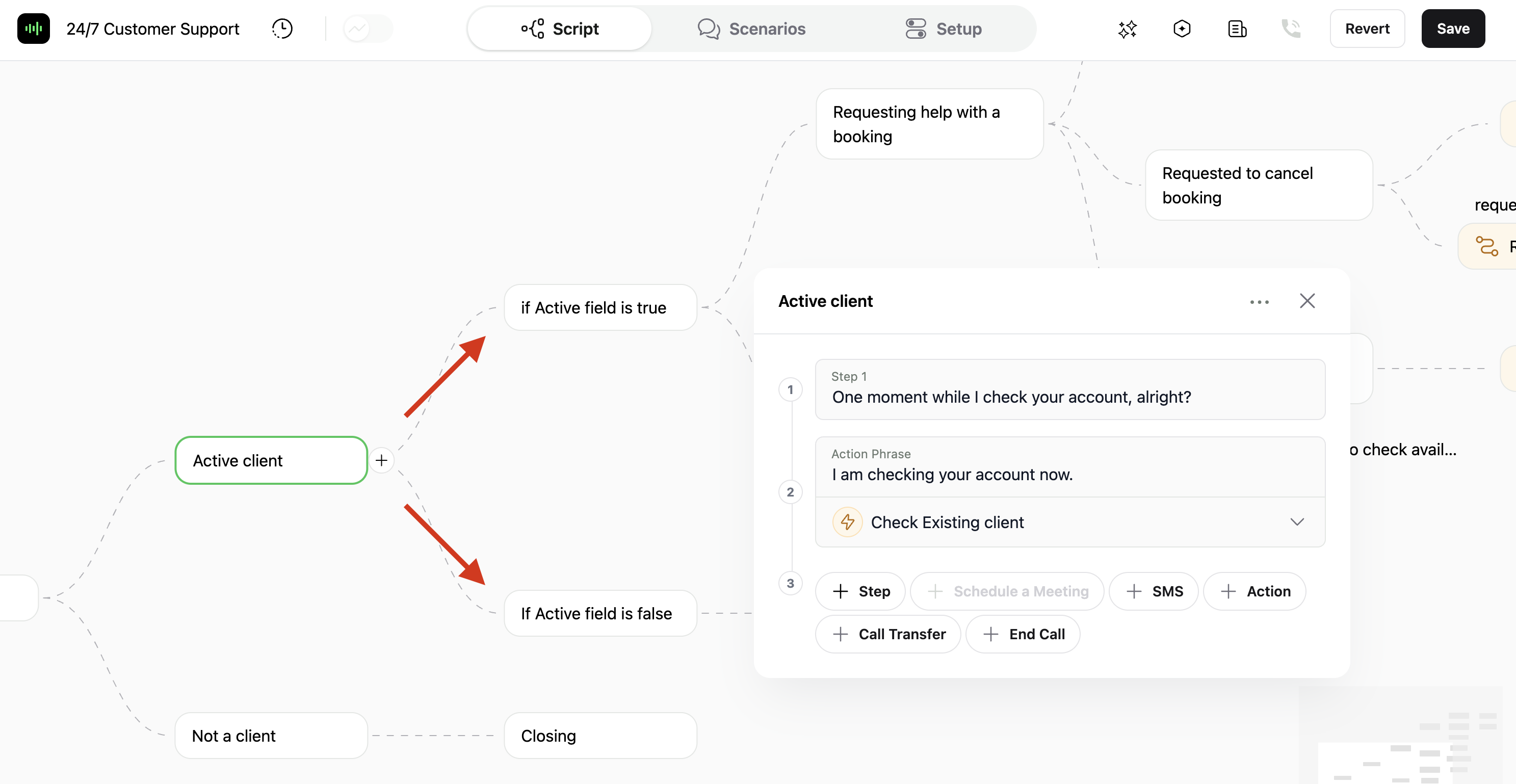 Routing conversation based on an API response