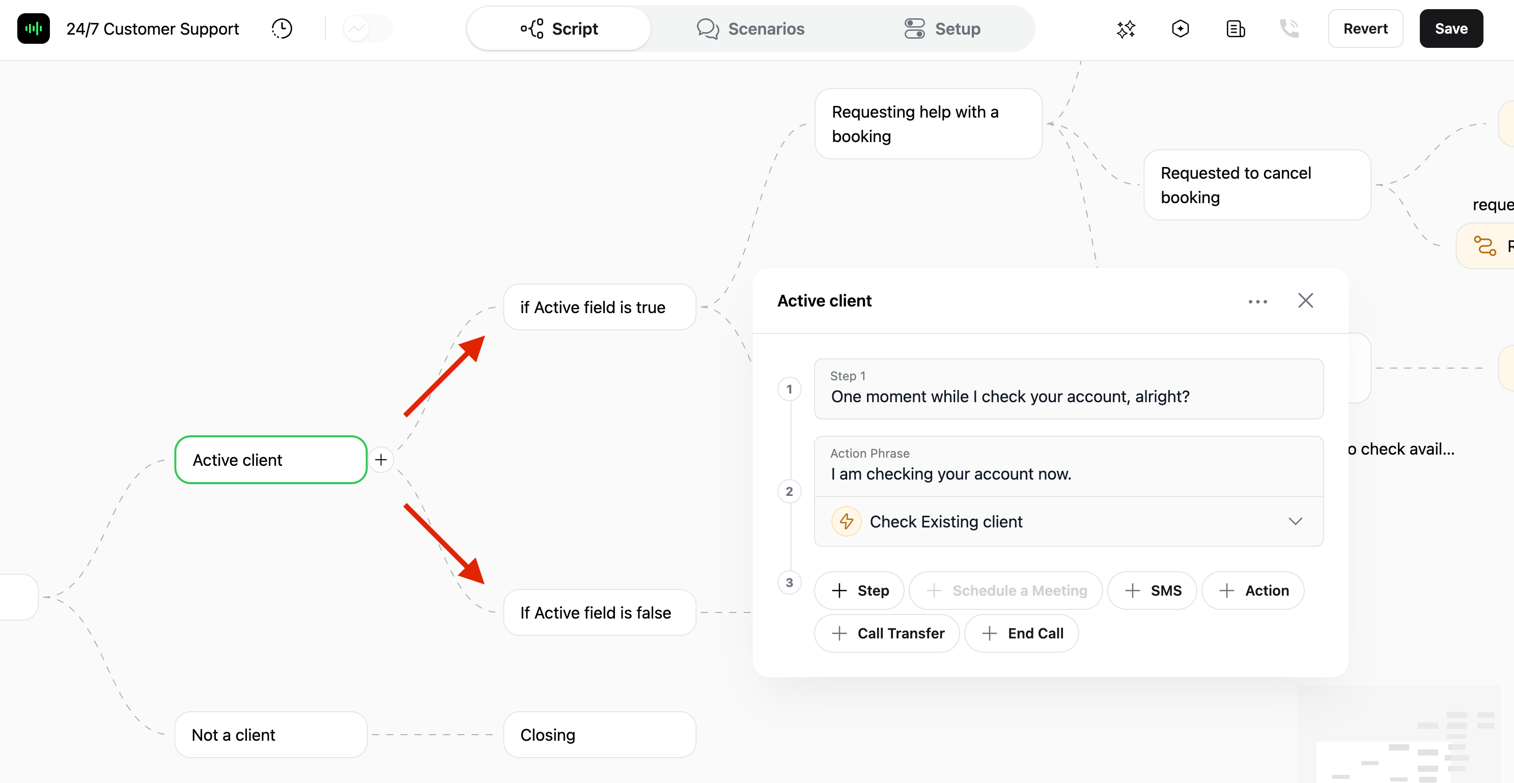 Routing conversation based on an API response