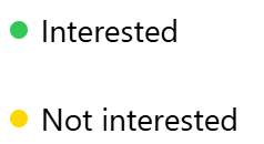 Interested and Not Interested statuses
