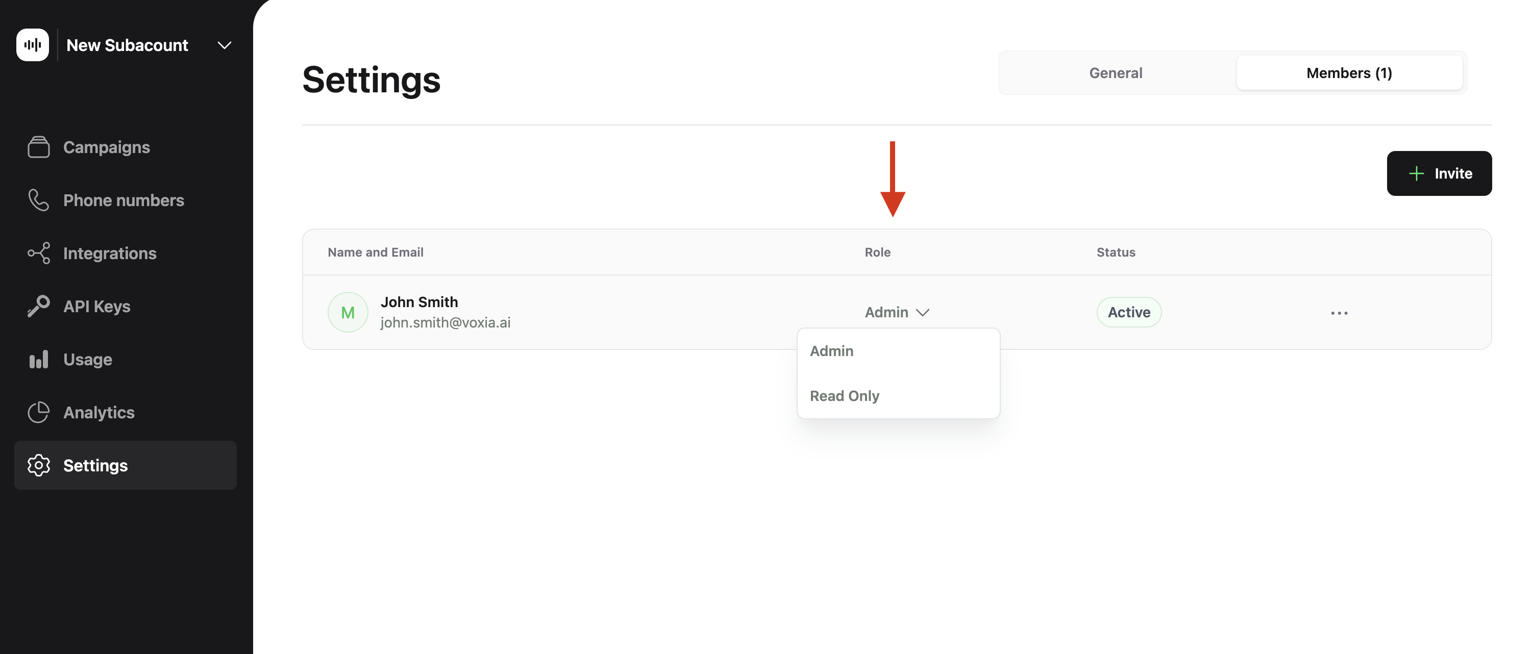 Change member permissions
