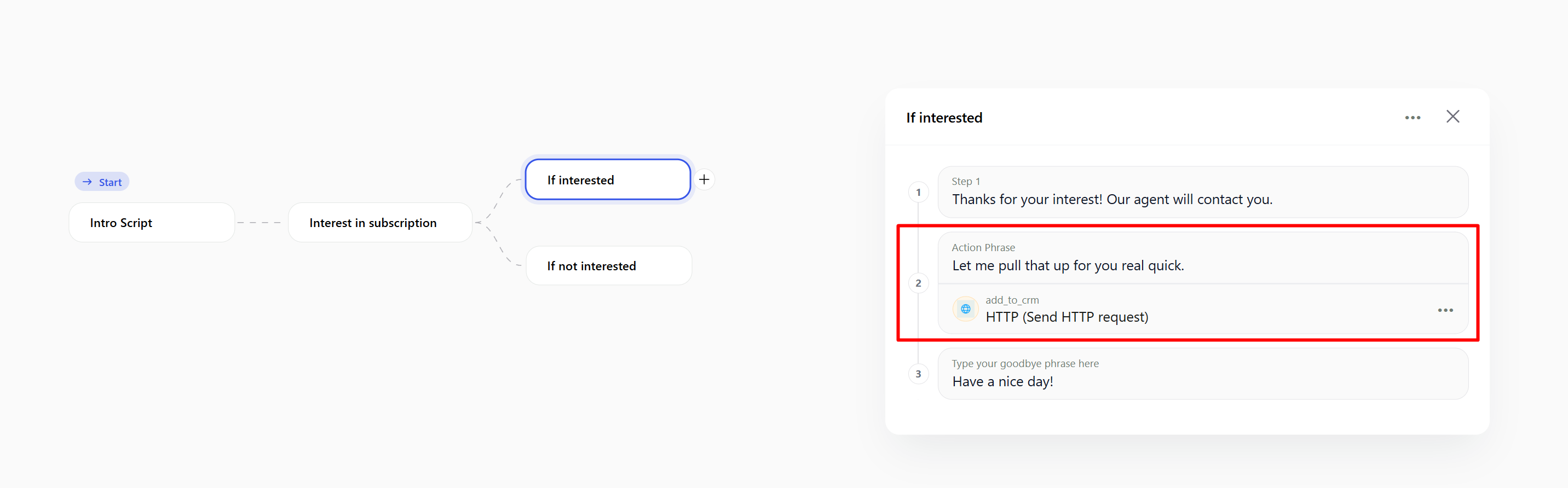 Script action example