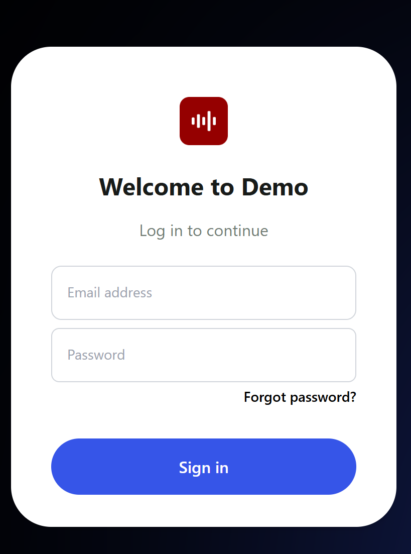 login page branding