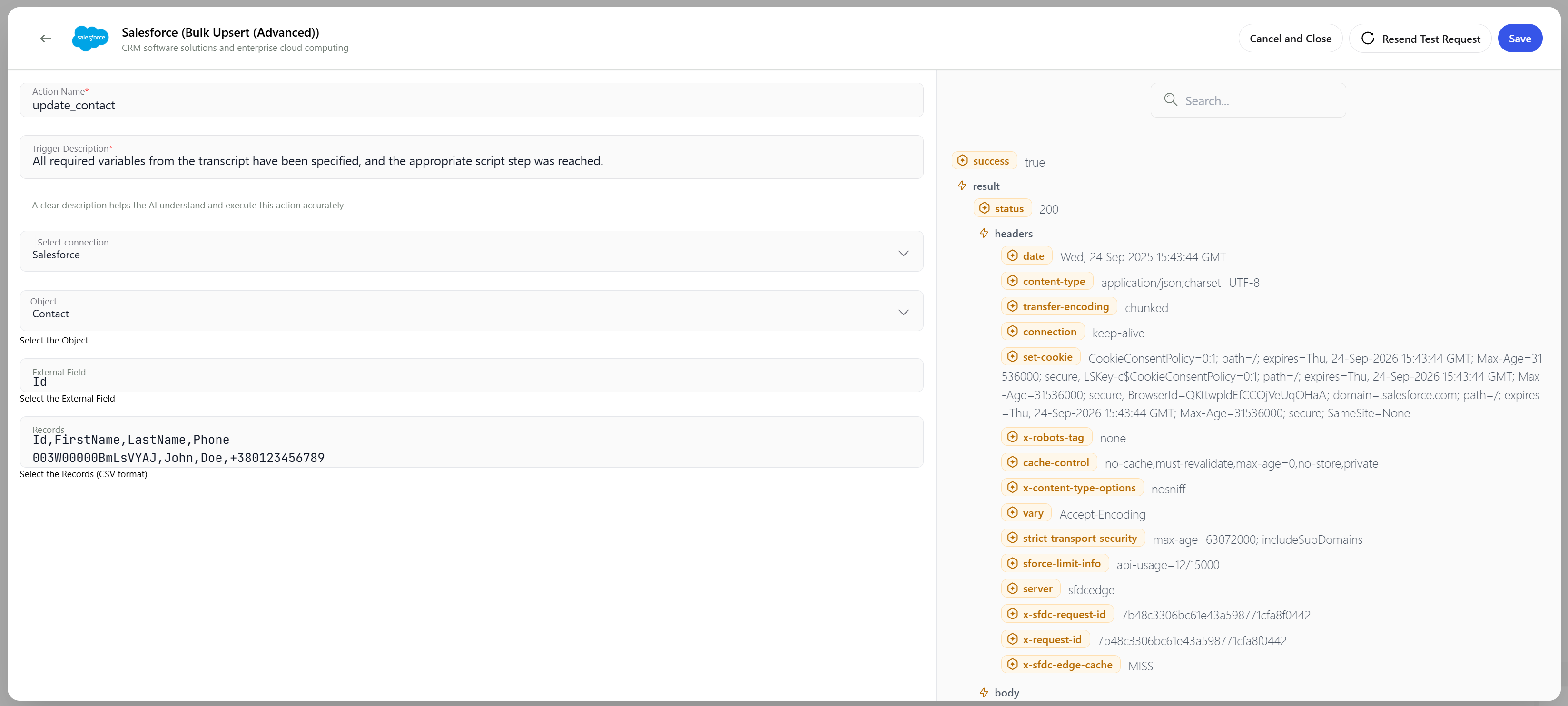 salesforce upsert update