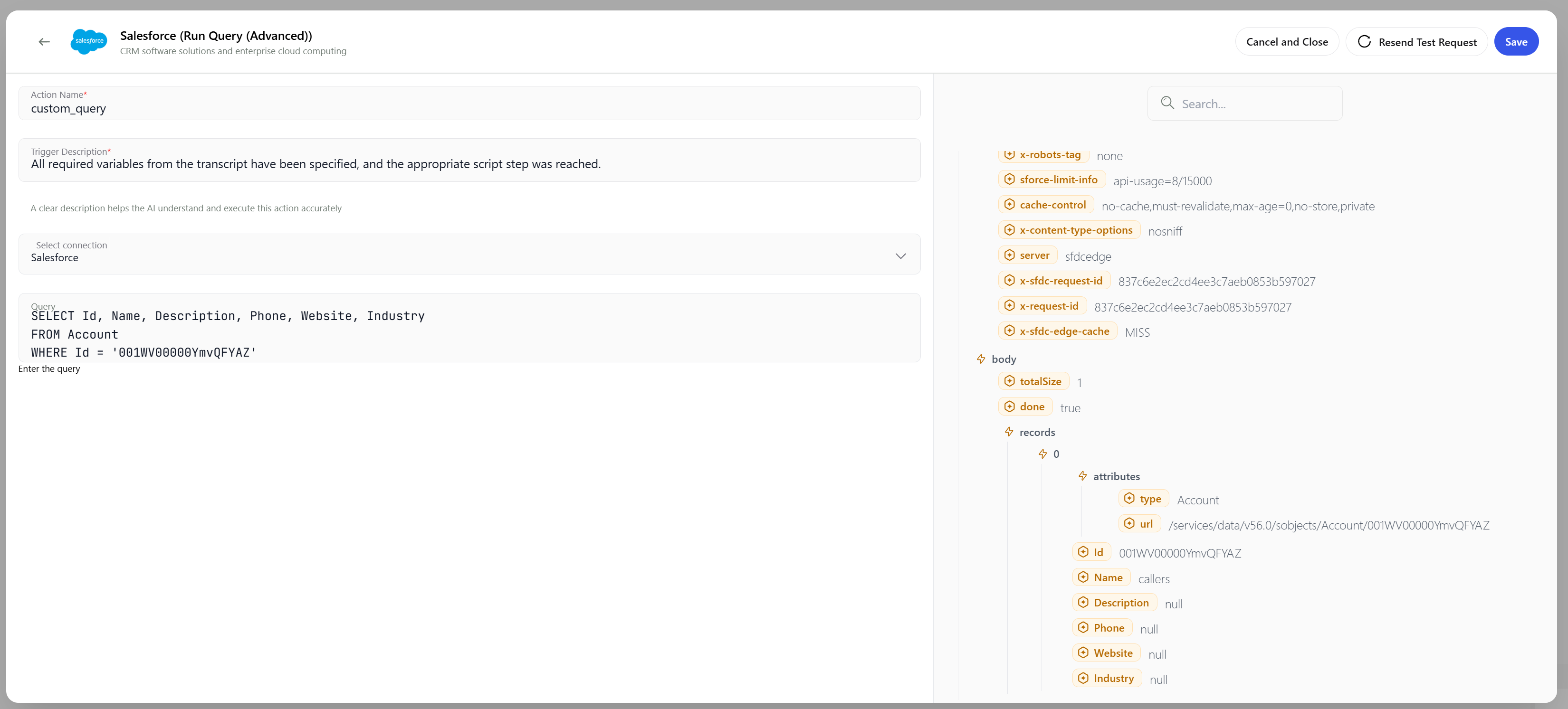 salesforce run query