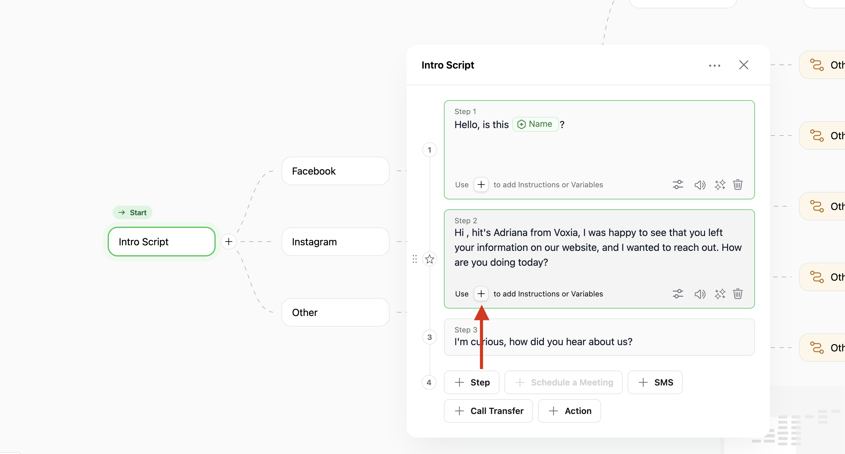 Adding a Variable to a step