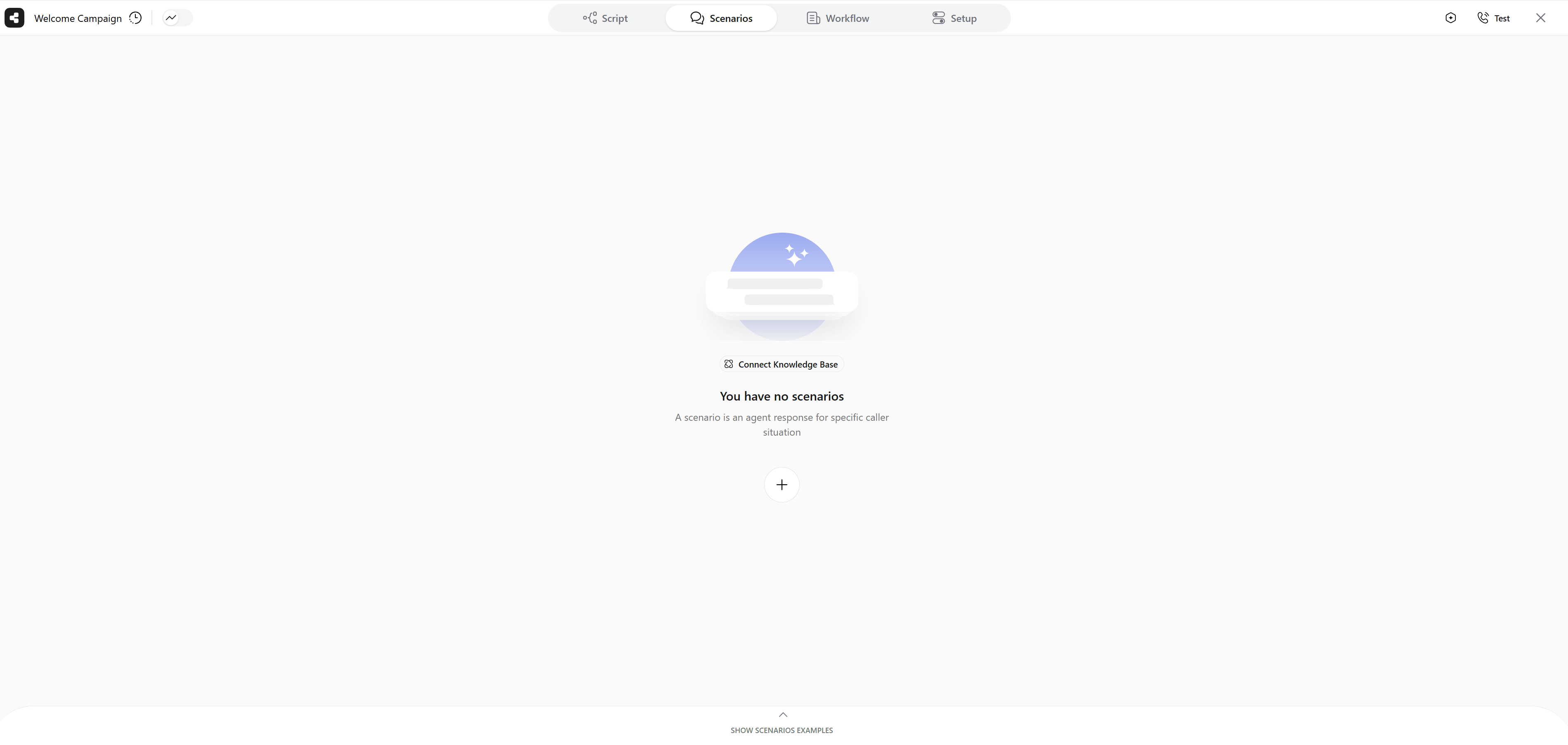 Define a new Scenario or choose one from available examples