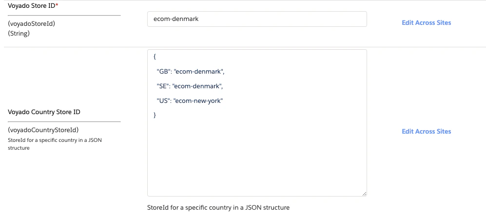 Country and store mapping