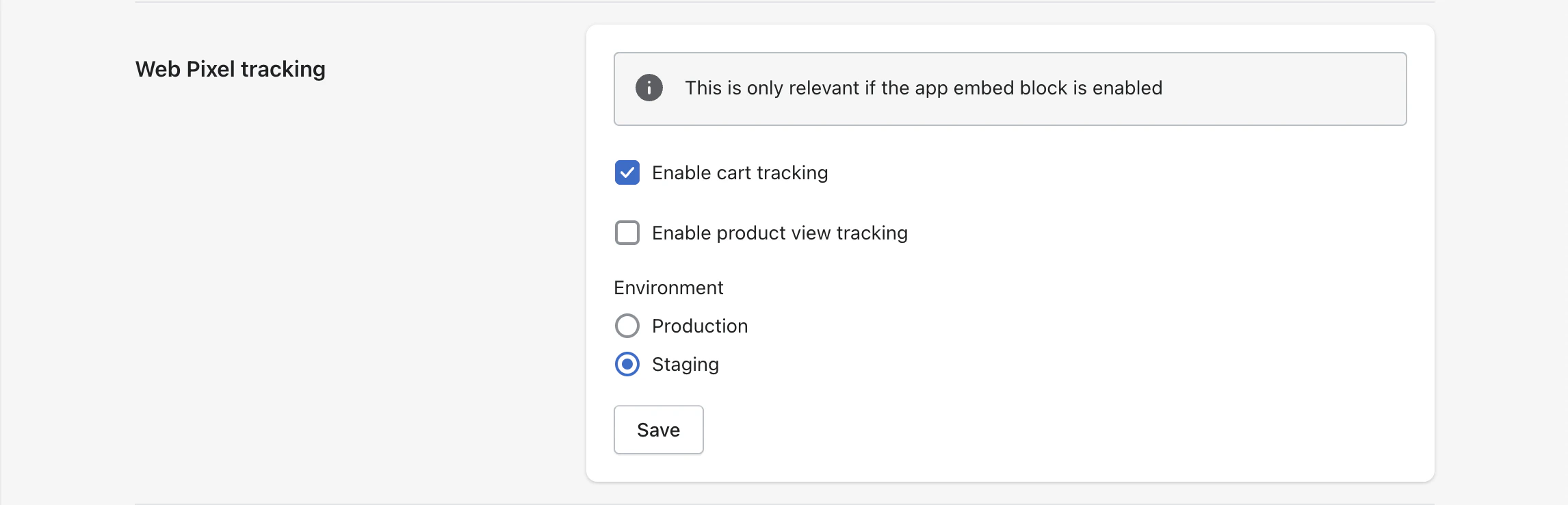 Enable cart tracking