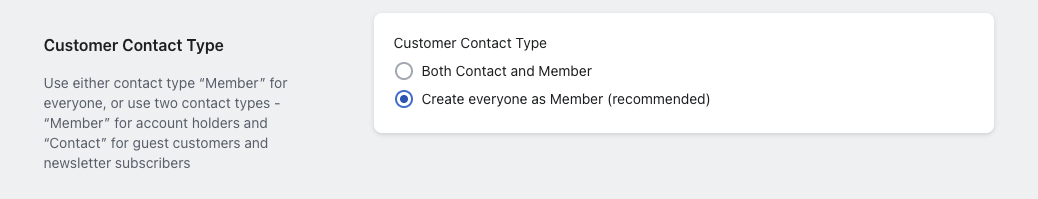 Customer contact type