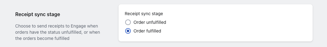 Receipt sync stage