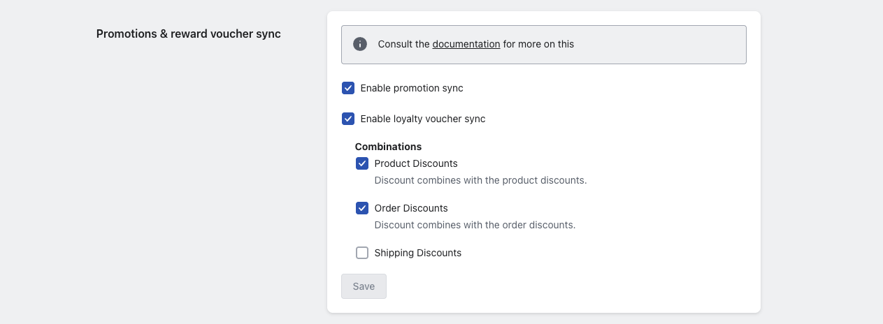 Promotions & reward voucher sync