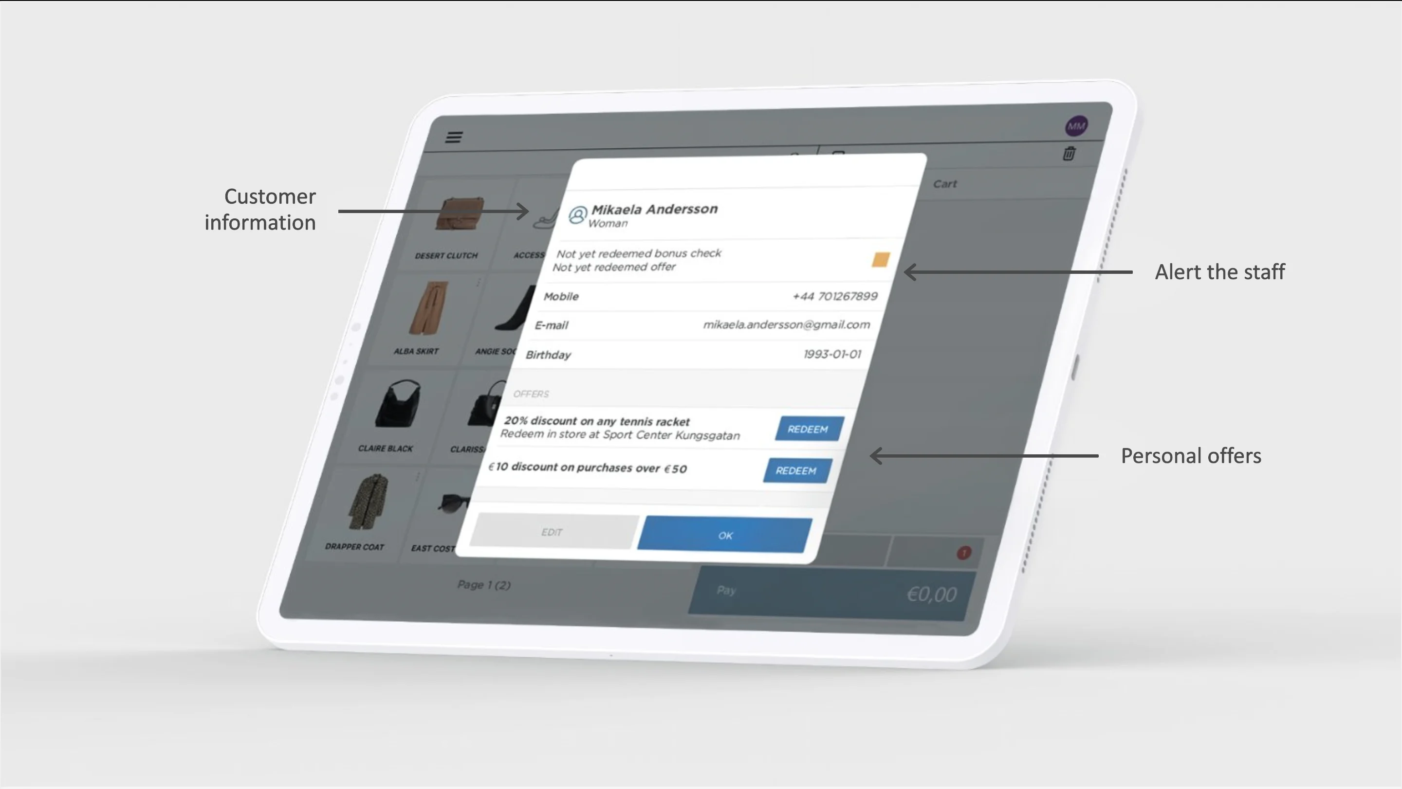 Show customer info