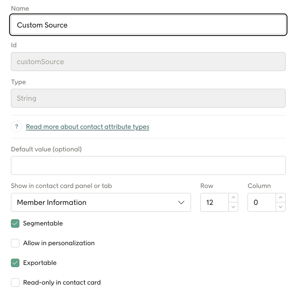 Creating custom contact attribute