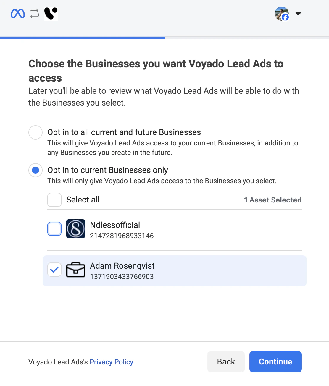 Connecting to Facebook