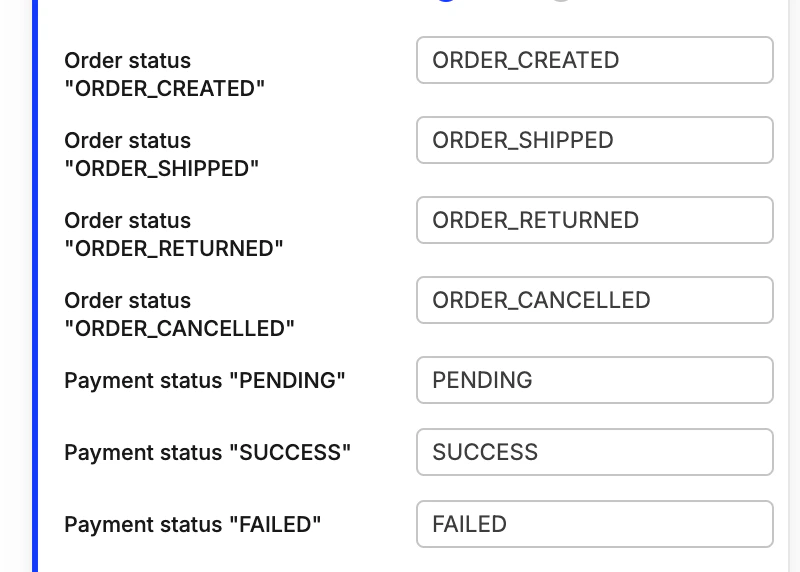 Setting up Order Statuses