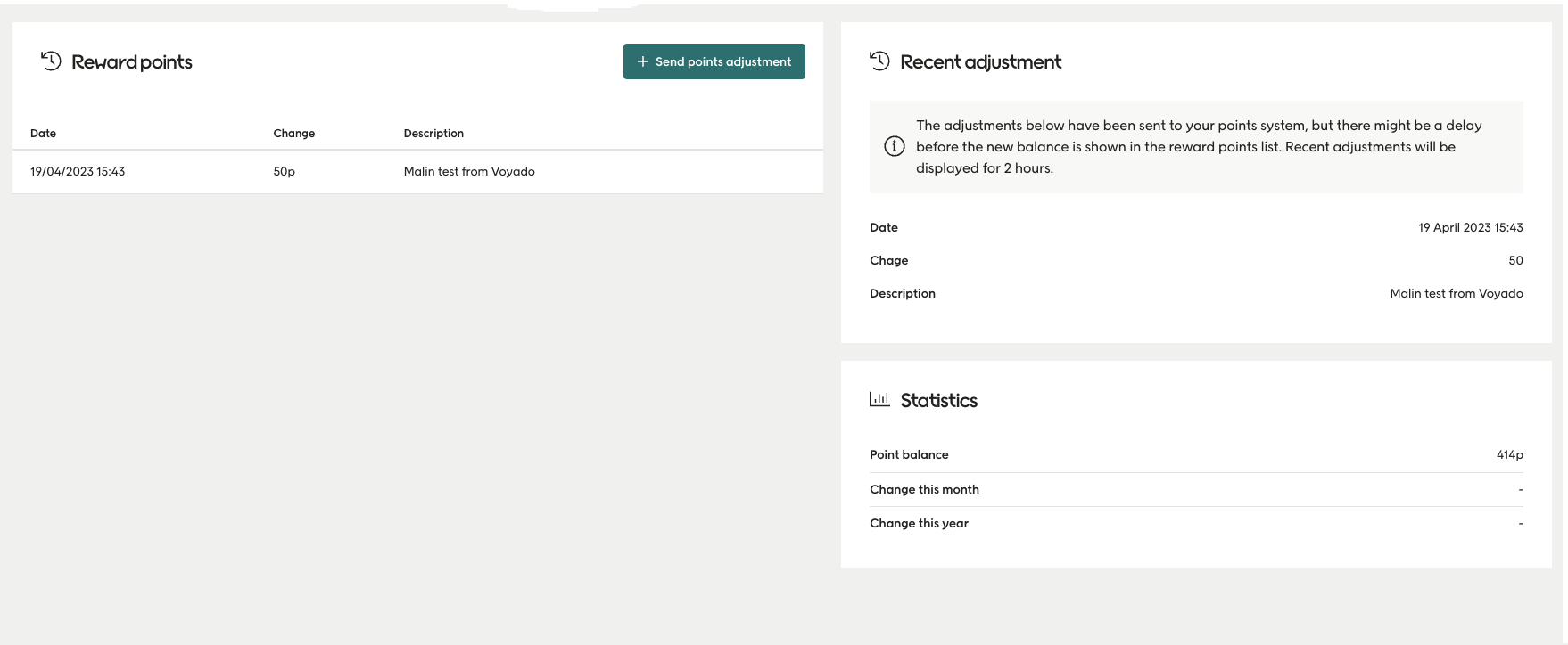 Viewing points adjustments