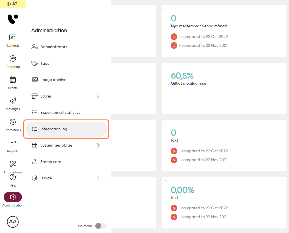 Integration Log File Integration log - Voyado Docs