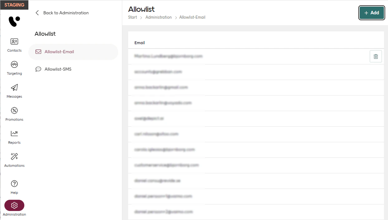 The email allowlist